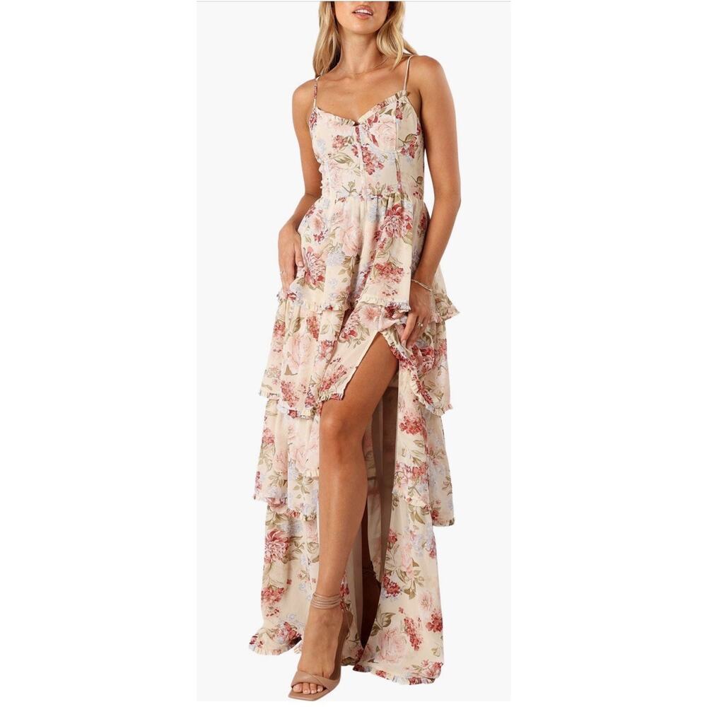 Petal & Pup Mito Floral Tiered Corset Maxi Dress XL High Low Romantic - Picture 6 of 12